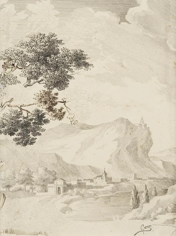 Paesaggio con un castello